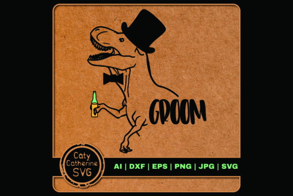 T-Rex Monster Groom Wedding Graphics for Crafts