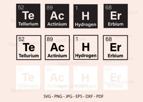 Teacher Periodic Table Svg for Creative Branding