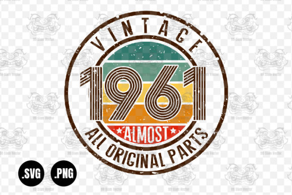 Vintage 1961 Graphics for Crafts and Branding
