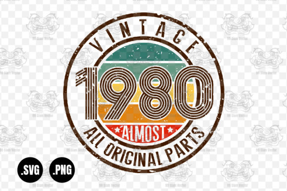 Vintage 1980 Graphics for Crafts and Content